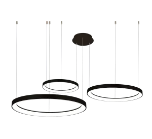 AGNES PENDANT 38+58+78 DIMM CCT SWITCH BK lampa wisząca 124W LED czarny