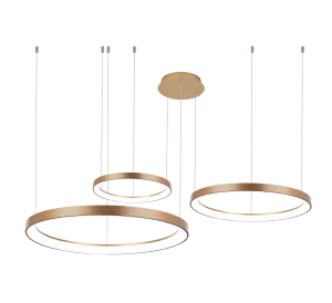 AGNES PENDANT 38+58+78 DIMM CCT SWITCH GO lampa wisząca 124W LED złoty