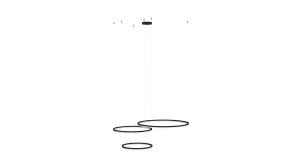HALO PENDANT 120+100+80 CCT DIMM BK + REMOTE CONTROL lampa wisząca 180W LED czarny