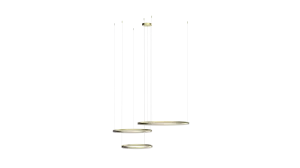 HALO PENDANT 120+100+80 CCT DIMM GO + REMOTE CONTROL lampa wisząca 180W LED złoty
