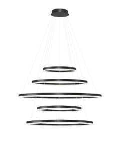 HALO PENDANT 150+120+100+80+60 CCT DIMM BK + REMOTE CONTROL lampa wisząca 180W LED czarny