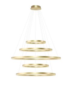 HALO PENDANT 150+120+100+80+60 CCT DIMM GO + REMOTE CONTROL lampa wisząca 180W LED złoty