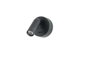 LUGANO ROUND WALL BK kinkiet 3W LED 3000K czarny