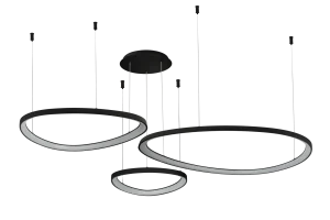 AMANDA PENDANT 42+62+82 CCT SWITCH DIMM BK lampa wisząca 140W LED czarny