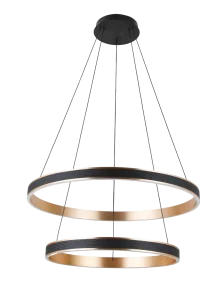 RIO 50+70 3-STEP DIMM BK/GO lampa wisząca 86W LED 3000K czarny