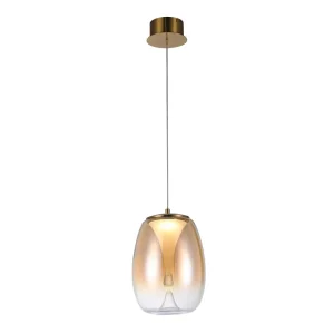 PAMELA 20 AMBER lampa wisząca 8W LED 3000K mosiądz