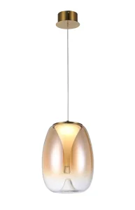 PAMELA 27 AMBER lampa wisząca 15W LED 3000K mosiądz