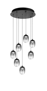 PAMELA 11 ROUND 7 SMOKY lampa wisząca 35W LED 3000K przeźroczysty
