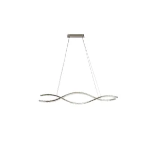 SPARK WAVES PENDANT 150 CCT DIMM CH + REMOTE CONTROL lampa wisząca 97W LED chrom