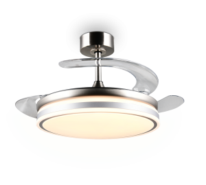 VOLDA lampa wentylator LED 30W 2700-6500K składane łopaty nikiel mat + pilot R69642107