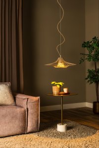 ELLIS lampa wisząca fi 50cm beżowa druciana 1xE27 LUCIDE 05458/01/41