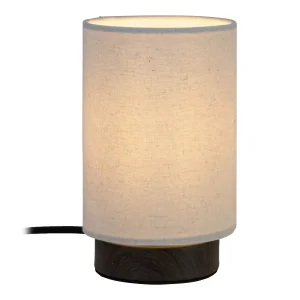 ALBANE lampa stołowa ciemne drewno abażur szary 1xE14 LUCIDE 06531/16/70
