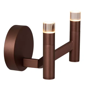 WELLINGTON nowoczesny kinkiet kawowy brązowy LED 2x3W G9 DIM LUCIDE 21251/02/96