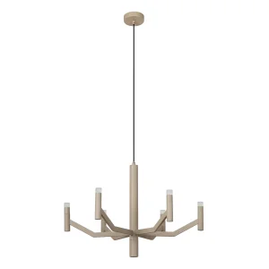 WELLINGTON nowoczesny żyrandol taupe beżowy LED 6x3W G9 DIM + LED 1x4W MR11 GU10 DIM  LUCIDE 21451/07/41