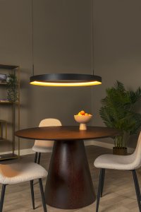 RADIANT lampa wisząca czarno-złota ring fi 80cm LED 60W 2200K/2700K/3000K DIM LUCIDE 46421/60/30
