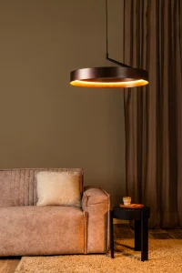 LEONARD lampa wisząca ring fi 54,5cm kawowy brązowy LED 36W 2200K/2700K/3000K DIM LUCIDE 62400/36/96