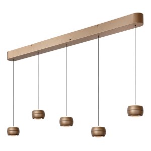 CORYFEE lampa wisząca szampańska z brązowymi akcentami  LED 5x6W 2200K/2700K/3000K DIM LUCIDE 62404/26/05