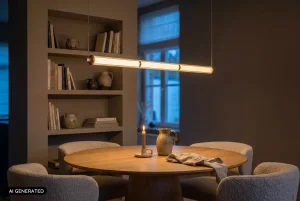 VALENTINE lampa wisząca złoty szampański klosz szkło ryflowane LED 36W 2200K/3000K DIM LUCIDE 78405/36/05