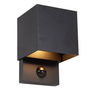 TADZIO kinkiet zewnętrzny czarny IP65 z czujnikiem LED 7W CCT LUCIDE 69810/07/30