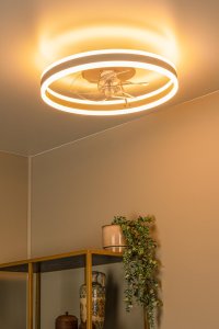 KARRUSEL nowoczesna lampa z wentylatorem beżowa LED 36W CCT DIM + pilot LUCIDE 53115/36/41