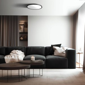 CALIFORNIA cienki okrągły plafon 30cm czarny LED 24W CCT LP-2505/1C-30 BK