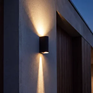 EDDY ROUND IP65 CCT BK czarny kinkiet zewnętrzny LED 12W regulacja kąta świecenia