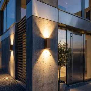 EDDY SQUARE IP65 CCT CORTEN brązowy kinkiet zewnętrzny LED 12W regulacja kąta świecenia