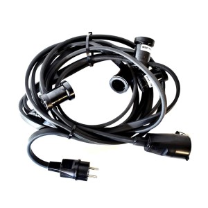 GIRLANDA PROFESJONALNA IP44 CZARNA 5M + GNIAZDO