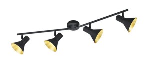NINA R80164002 lampa sufitowa listwa retro 4xE14 czarno-złota