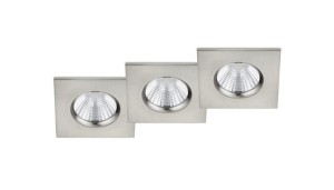ZAGROS 650610307 zestaw 3szt opraw kwadratowych IP65 nikiel mat LED 3x5,5W 3000K DIM montaż podtynkowy