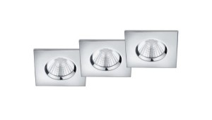ZAGROS 650610306 zestaw 3szt opraw kwadratowych IP65 chrom LED 3x5,5W 3000K DIM montaż podtynkowy