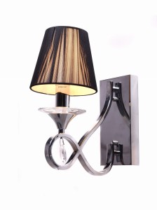 NEGRIO W1 elegancki kinkiet chromowany z kryształowymi wisiorkami 1xE14