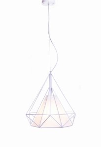  FORTI lampa wisząca biały diament z białym abażurem E27