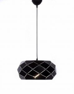  ROKKA lampa wisząca nad stół metalowa czarna z prześwitami fi35cm E27
