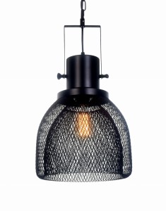 FRATTON lampa wisząca loft klosz druciany czarny E27