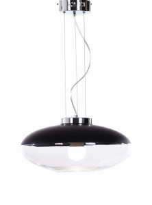 RAVEO D40 lampa wisząca szklana czarna fi 40cm 1xE27