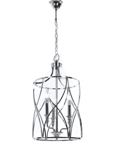 ELMONT W3 lampa wisząca chromowana w stylu art deco 3xE14