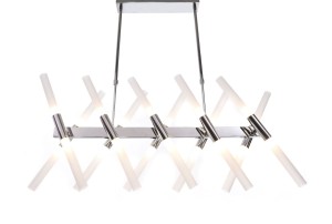 ALFORD  W20 lampa wisząca nad stół chrom klosze rurki 20xG9