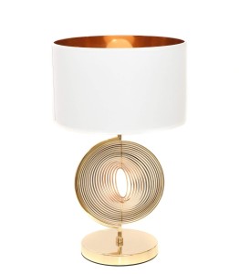 MONTERONI glamour lampa nocna złota z białym abażurem 