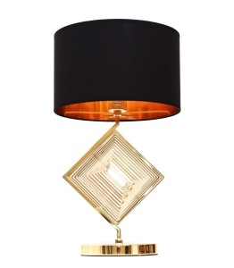 BENARDI stylowa elegancka lampa stołowa złota z czarnym abażurem o złotym wnętrzu