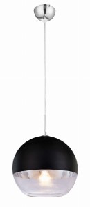 VERONI D30 lampa wisząca kula  szklana czarna fi 30cm E27