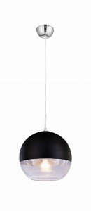VERONI D20 lampa wisząca kula  szklana czarna fi 20cm E27
