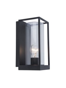 FLAIR 5288803012 kinkiet zewnętrzny czarny klosz szklana tuba 1xE27 IP44