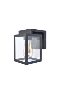 SHIVA 5206501012 kinkiet zewnętrzny przeszklony kwadratowy czarny 1xE27 IP44