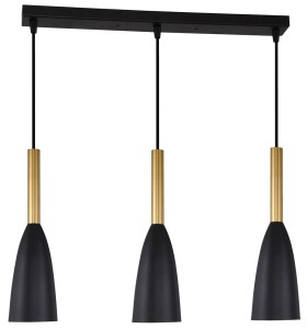 Solin 3 lampa wisząca linia czarno/złota LP-181/3L BK/GD