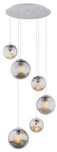 OPTICA lampa wisząca 6 pł. na okrągłej podsufitce