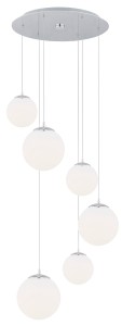 OPTICA lampa wisząca 6 pł. na okrągłej podsufitce