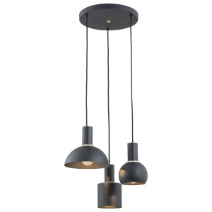 SINES lampa wisząca 3 pł. na okrągłej podsufitce