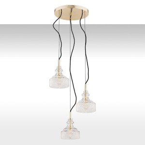 CRUZ lampa wisząca 3 pł. na okrągłej podsufitce