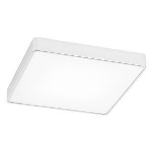 ONTARIO LED 18,5W 3000K plafon kwadratowy mały czarny klosz szkło mleczne 25cm